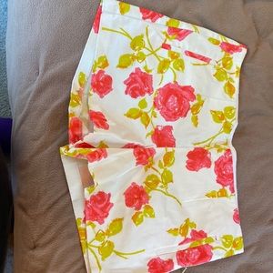 NWT Ann Taylor white floral shorts size 14 waist 19.5
